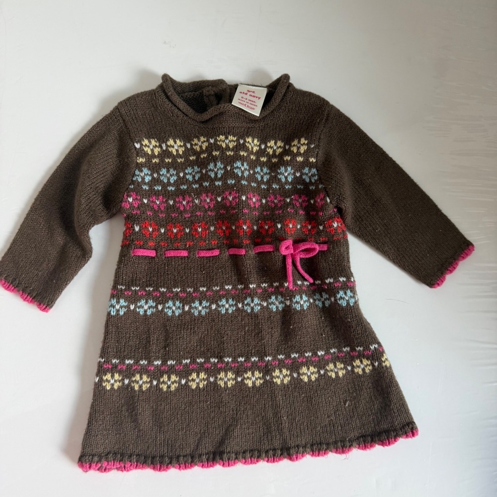 Vintage Y2K Baby Sweater Dress Size 0-3 Months